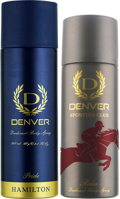 

Denver Pride and Rider Combo Deodorant Spray - For Men(365 ml, Pack of 2)