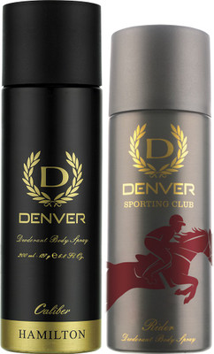 

Denver Caliber and Rider Combo Deodorant Spray - For Men(365 ml, Pack of 2)