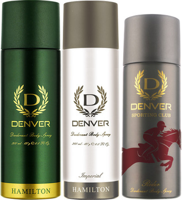 

Denver Hamilton, Imperial and Rider Combo Deodorant Spray - For Men(565 ml, Pack of 3)