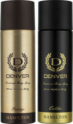 

Denver Prestige & Caliber Combo Deodorant Spray - For Men(400 ml, Pack of 2)