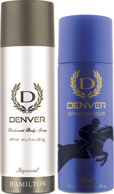 

Denver Imperial and Goal Combo Deodorant Spray - For Men(365 ml, Pack of 2)
