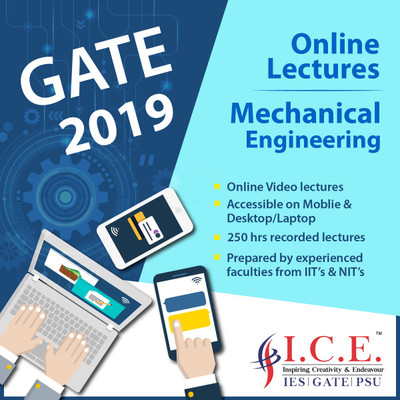 

ICE GATE GATE Mechanical Engineering (Online Lectures) Course For GATE Exams - 2019(Online)