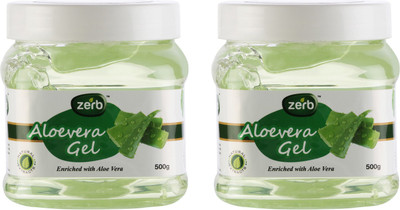 

Zerb Natural Extracts Enriched Whit Aloe Vera Removes Oil /Dirt/Tan And Exfoliates Skin Aloevera Gel Pack Of 2 Face Wash(500 g)
