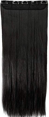 

Yashansh 5 CLIP ON STRAIGHT BLACK HAIR EXTENSION Hair Extension
