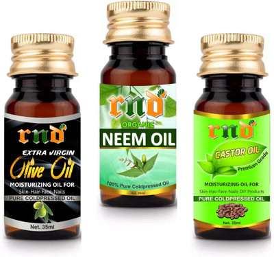 

RND Pure Olive Oil and Neem oil and Castor Oil Combo Hair Oil(35 ml)