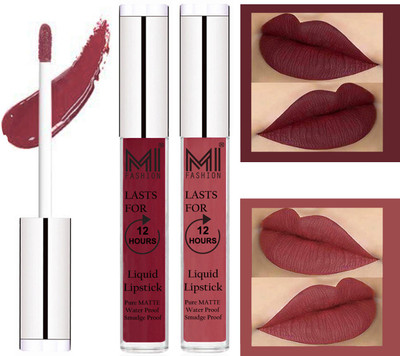 

MI Fashion Liquid Matte Lipsticks |Waterproof|Smudge Proof| Made in India|and|Long Lasting| Set of 2 Lipsticks(Red Mart Liquid Lipstick,Nude Liquid Lipstick)