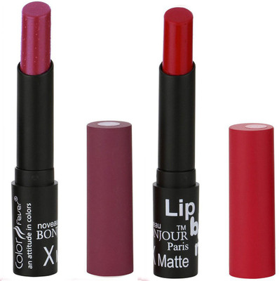 

Bonjour Paris Indian Lip Color Sensation Ultimate Soft Matte Lipsticks A11(Wild Rose, Crimson)
