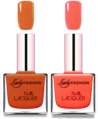 

Lady Fashion Cube Shaped Made In India Nail Polish Copper, Light Orange(Pack of 2)