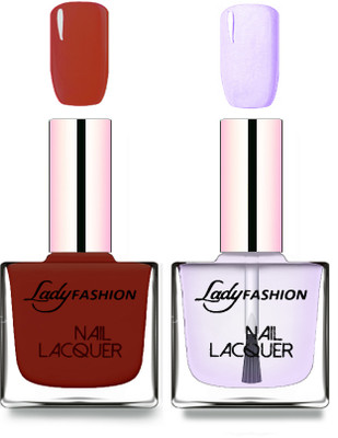 

Lady Fashion Cube Shaped Made In India Nail Polish Coffee, Top Coat(Pack of 2)
