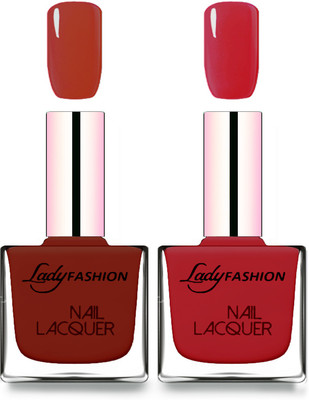 

Lady Fashion Cube Shaped Made In India Nail Polish Coffee, Dark Red(Pack of 2)