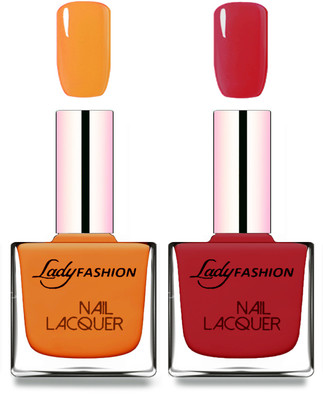 

Lady Fashion Cube Shaped Made In India Nail Polish Nude, Dark Red(Pack of 2)