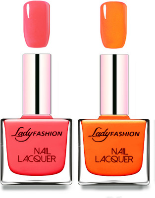 

Lady Fashion Cube Shaped Made In India Nail Polish Baby Pink, Juicy Orange(Pack of 2)