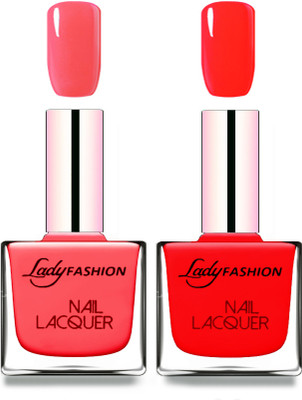 

Lady Fashion Cube Shaped Made In India Nail Polish Baby Pink, Juicy Red(Pack of 2)