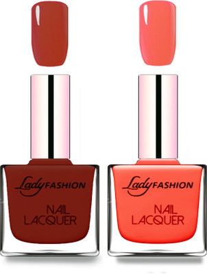 

Lady Fashion Cube Shaped Made In India Nail Polish Coffee, Light Orange(Pack of 2)