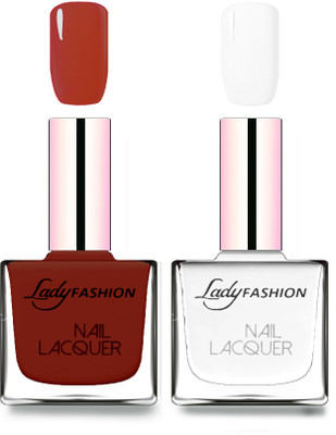 

Lady Fashion Cube Shaped Made In India Nail Polish Coffee, White(Pack of 2)