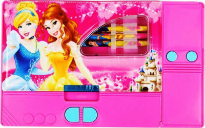

SBJCollections Barbie Cartoon Art Plastic Pencil Box(Set of 1, Pink)