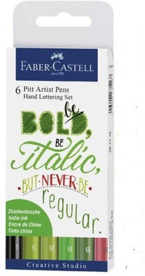 

Faber-Castell 4 PITT ARTIST PENS HAND LETTERING SET sketch Nib Sketch Pens(Set of 6, Multicolor)