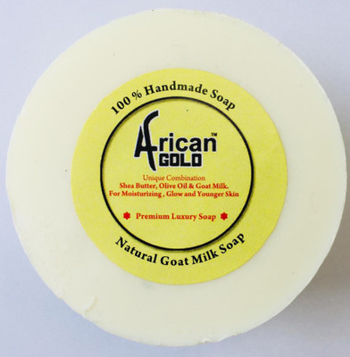

African Gold™ 100% Handmade Goat Milk Soap 65 gm, Unique Combination of Shea Butter, Olive Oil and Goat Milk For Glowing and Younger Looking Skin(65 g)