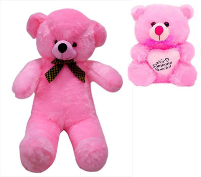

Samayra Toys Combo Offer Large Cute Pink Teddy Bear 4 Feet & Teddy bear with I Love you heart & someone special Heart 40 Cm - 120 cm(Pink)