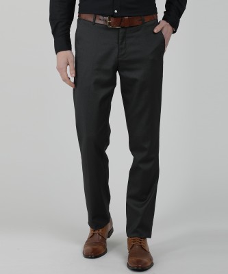 John Players Slim Fit Men Grey Trousers