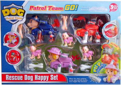 

HALO NATION Paw Patrol 360 Degree Flip Jump Fun Pup - Set of 3 Big & 3 Small Paw Patrol Toys(Multicolor)
