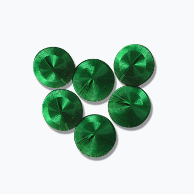 Embroiderymaterial Wrapped Art Silk Thread Beads (Emerald Green, 50 Pieces)