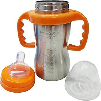 

Chote Janab Thermal Insulation Stainless Steel Baby Feeding Bottle - 290(Orange)