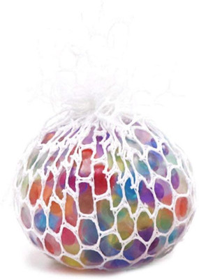 

vibgyor Anti Stress Mesh/Bulb Spongy Ball Toy Grape Stress Relief Squeezing Ball (White) Squash Ball(Pack of 1, Multicolor), Multy