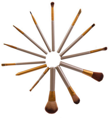 

Jamboree 12pcs/set Hot Professional high quality Make up Brush tools kits for eye shadow & Cosmetic with metal case (Pack of 12)(Pack of 12)