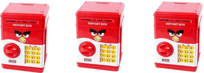 

Kanchan Toys Atm Coin Bank For Kids Pack Of 3 Coin Bank(Red)
