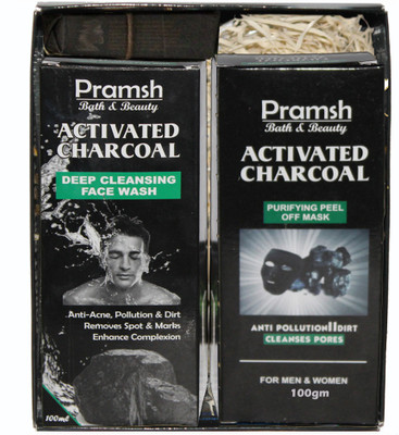 

PRAMSH Gift Pack Of Activated Charocal Soap 100gm & Face Wash 100gm Box & Peel Off Mask 60gm Box (Pack of 3)(Set of 3)