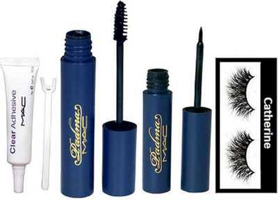 

catherine eyelashes, padma eyeliner and mascara, eyelashes glue(Set of 4)