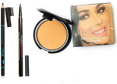 

MN WATERPROOF EYE BROW PENCIL WITH WATERPROOF EXTRA PROTECTIVE EYE LINER & PRESSED POWDER PACK(Set of 1)
