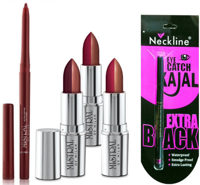 

mistral of milan DUAL TONE LIPSTICK AND LIP LINER WITH NACKLINE KAJAL(Set of 5)
