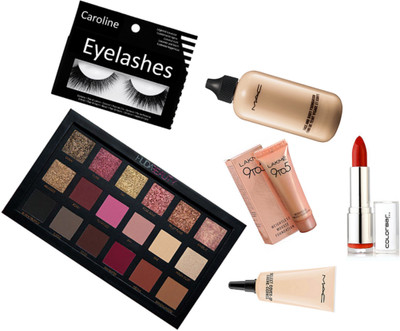 

caroline Eyelashes&Face&Body Foundation&Select Cover up Cache Cernes Concealer &Lipstick&Rose Gold Fabulous Palette&Mousse Foundation(Set of 6)