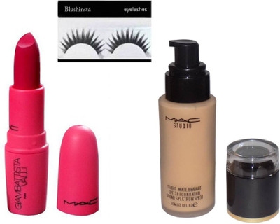 

Blushinsta combo of giambattista lipstick, Studio foundation and eyelashes (Set of 3)(Set of 3)