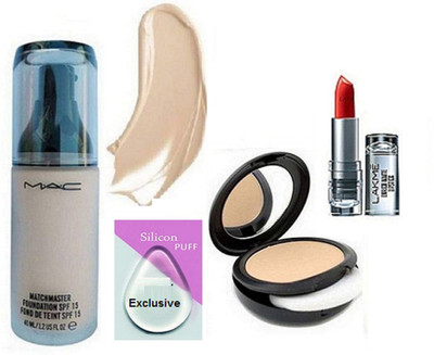 

Exclusive Silicon Puff & Mac Matchmaster Foundation & Mac Compact & Lakme Enrich Lipstick(Set of 4)