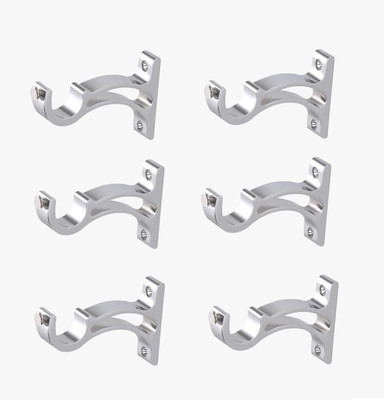 WSK Silver Rod Rail Bracket Metal(Pack of 6)