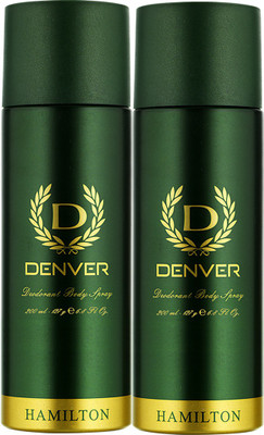 Denver Hamilton Deodorant Body Spray - For Men(400 ml, Pack of 2)