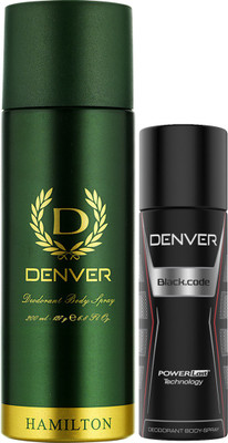 

Denver Hamilton & Black Code Nano Deodorant Spray - For Men(250 ml, Pack of 2)