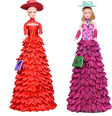 

The Princess Special Occasion Outfit For 30-35 cm Doll(Red, Pink)