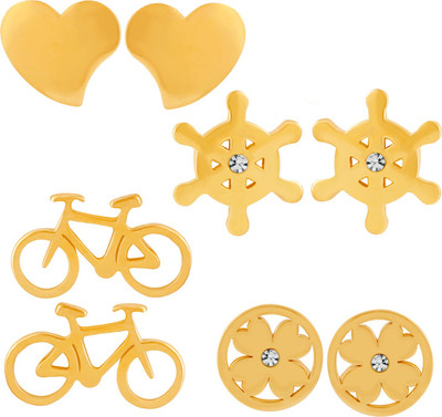 mahi Exquisite Stud Earrings combo Crystal Alloy Earring Set