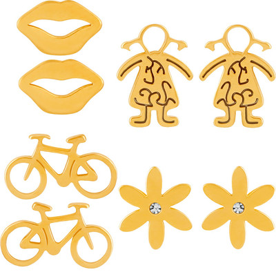 mahi Funky Stud Earrings combo Crystal Alloy Earring Set