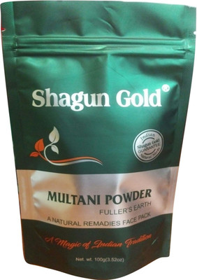 

shagun gold Zipper Multani Mitti (Fuller Earth) Powder for glowing, tight skin & hair care 100gm(100 g)