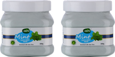 

Zerb Mint Face and Body Mask for Soft Brightening Skin ideal for all Skin types - Set of 2 x 200 g(200 g)