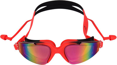 

Arrowmax Professional Sports Swimming Googles "JOINTLESS" Model AS-9200 Wid Attached Earplugs Red , By Krasa Swimming Goggles(Red)