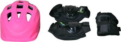 

Jaspo Pink Skating Knee Elbow Wrist Head Guard Set For Kids Girls 5 To 10 Years Skating Guard Combo(, Multicolor