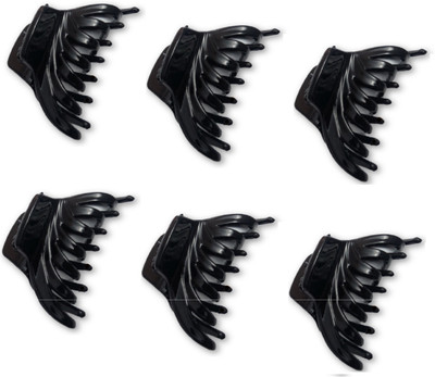 

Nice Claw Hair Clip Clutcher - (Black) for Girls & Women, Set of 6 Hair Claw(Black)