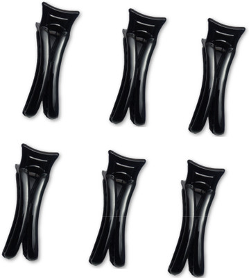 

Nice Claw Hair Clip Clutcher - (Black) for Girls & Women, Set of 6 Hair Claw(Black)
