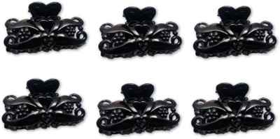 

Nice Claw Hair Clip Clutcher - (Black) for Girls & Women, Set of 6 Hair Claw(Black)